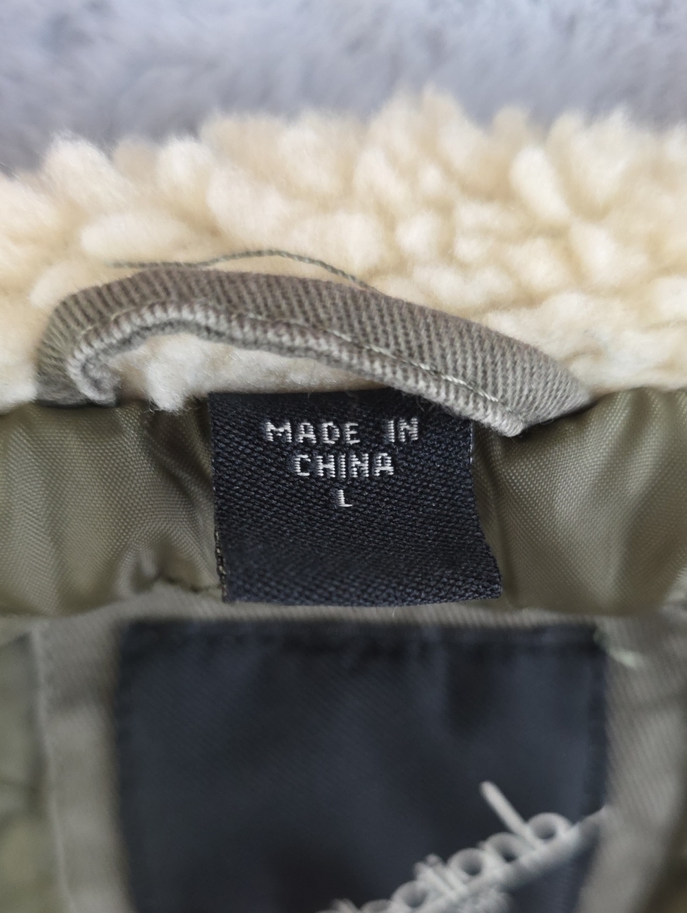 Collection New York Olive Green Sherpa Lined Hooded Utility Jacket Women's Large - Picture 7 of 16